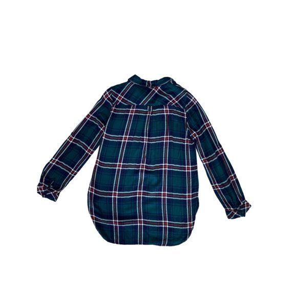 41 Hawthorn Plaid 1/4 Button Up Long Sleeve Blouse - Picture 3 of 6